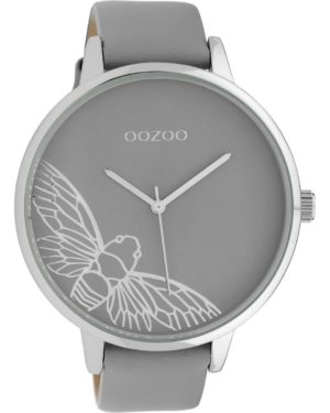 OOZOO timepieces Ρολόι Γυναικείο γκρι Δερμάτινο Λουράκι C10078