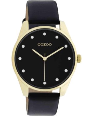 OOZOO Timepieces Ρολόι Γυναικείο Μαύρο Δερμάτινο Λουράκι C11049