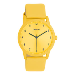 OOZOO Timepieces Ρολόι Γυναικείο Κίτρινο Δερμάτινο Λουράκι C11167
