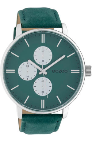 OOZOO timepieces XXL Ρολόι Ανδρικό Πράσινο Δερμάτινο Λουράκι C10313
