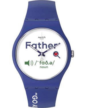 SWATCH ALL ABOUT DAD Unisex Watch Blue Silicone Strap SO29Z704
