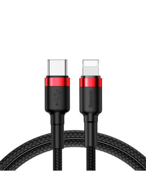 BASEUS Καλώδιο Φόρτισης USB-C to Lightning 18W 1m Black-Red Baseus CATLKLF-91