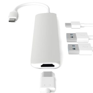 SATECHI USB Hub Type C Adapter For Macbook Satechi Aluminium Silver ST-CMAS