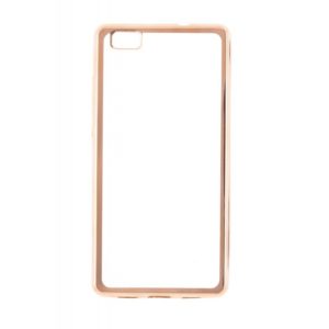 OEM Huawei P8 Lite Ultra Slim Electro Silicone Case Transparent With Gold