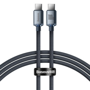 BASEUS Braided Cable USB 2.0 USB-C male - USB-C male 1.2m Baseus Crystal Shine Black CAJY000601