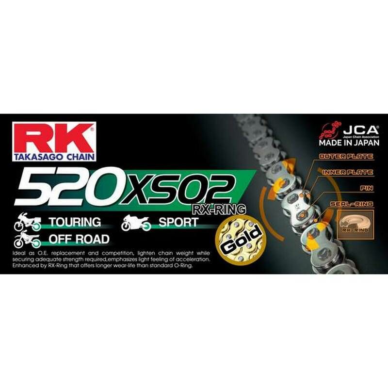 RK αλυσίδας κίνησης XSO GB520XSO2-118-C 520 XSO2 Chain x 118 μαύρο-χρυσό