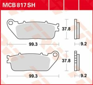 TRW μεταλλικά τακάκια MCB817SH για HONDA CB 1000 R ABS 08-21 / HONDA VFR 1200 F 10-16 1 σετ για 1 δαγκάνα