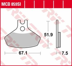 TRW μεταλλικά τακάκια MCB859SI για CAN AM (BRP) DS 450 EFI 2x4 08-12 1 σετ για 1 δαγκάνα