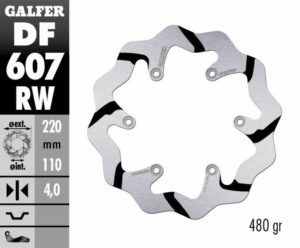 GALFER δισκόπλακα μαργαρίτα Wave® 220mm DF607RW για KTM EXC 125 93-16 / HUSQVARNA WR 125 72-13