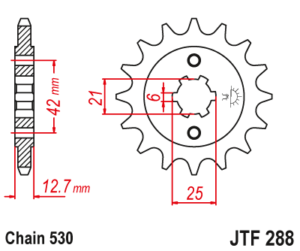 Μπροστινό γρανάζι JT 17 δοντιών για Honda CB500 και CB750 - JTF288.17