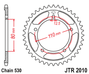 Πίσω γρανάζι κίνησης μάρκας JT 45 δοντιών για Triumph Tiger 955 (01 04) - JTR2010.45