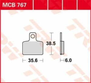 TRW οργανικά τακάκια MCB767 για GAS GAS TXT PRO 125 04-11 / GAS GAS TXT PRO 250 04-11 1 σετ για 1 δαγκάνα