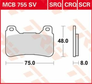 TRW μεταλλικά τακάκια MCB755SV για HONDA CBR 600 RR 05-16 / HONDA CBR 1000 RR ABS 09-16 1 σετ για 1 δαγκάνα