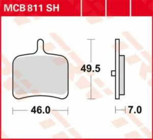 TRW μεταλλικά τακάκια MCB811SH για BUELL (EBR) 1190 RX 14-17 / BUELL (EBR) 1190 SX 14-17 1 σετ για 1 δαγκάνα