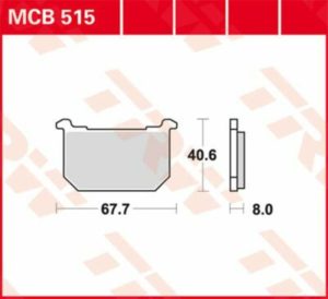TRW οργανικά τακάκια MCB515 για KAWASAKI GT 750 82-85 / KAWASAKI Z 550 81-82 1 σετ για 1 δαγκάνα