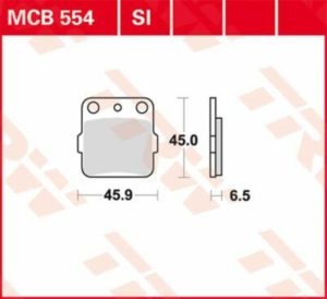 TRW μεταλλικά τακάκια MCB554SI για YAMAHA YFZ 350 90-06 / SUZUKI LT-Z 400 2X4 03-18 1 σετ για 1 δαγκάνα