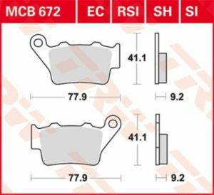 TRW οργανικά τακάκια MCB672 για DUCATI SCRAMBLER 803 ABS 15-17 / BMW F 650 GS 00-12 1 σετ για 1 δαγκάνα