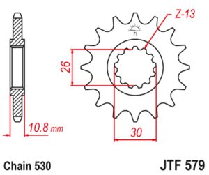 Εμπρόσθιο γρανάζι κίνησης μάρκας JT 16 δοντιών για Yamaha YZF R1 (98 04) - JTF579.16