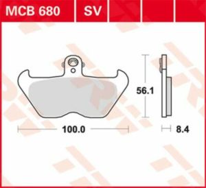 TRW μεταλλικά τακάκια MCB680SV για BMW R 1100 RS 92-01 / BMW K1 88-93 1 σετ για 1 δαγκάνα