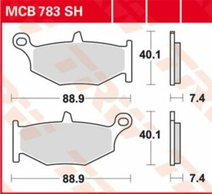 TRW μεταλλικά τακάκια MCB783SH για SUZUKI DL 1000 ABS 14-20 / SUZUKI GSX 1300 R 08-12 1 σετ για 1 δαγκάνα