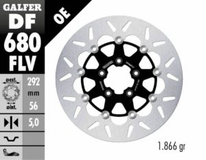 GALFER δισκόπλακα στρογγυλή πλευστή Round 292mm DF680FLV για Harley Davidson XL 1200 C 00-13 / Harley Davidson XL 883 L 05-13