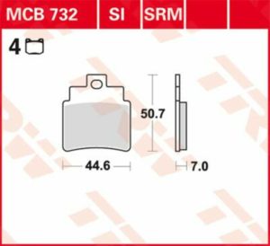 TRW μεταλλικά τακάκια MCB732SI για KYMCO MXU 250 2X4 05-17 / ARCTIC CAT (TEXTRON) 300 2X4 09-16 1 σετ για 1 δαγκάνα