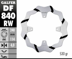 GALFER δισκόπλακα μαργαρίτα Wave® 240mm DF840RW για TM RACING EN 250 FI 15-21 / TM RACING MX 125 15-21