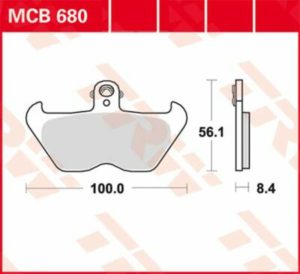 TRW οργανικά τακάκια MCB680 για BMW R 1100 RS 92-01 / BMW K1 88-93 1 σετ για 1 δαγκάνα