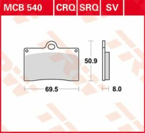 TRW μεταλλικά τακάκια MCB540CRQ για HONDA RS 250 R 94-09 / DUCATI SS 900 90-97 1 σετ για 1 δαγκάνα