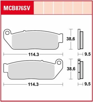 TRW μεταλλικά τακάκια MCB876SV για INDIAN SCOUT 69 ABS 15-17 / INDIAN SCOUT 60 ABS 16-17 1 σετ για 1 δαγκάνα