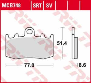 TRW μεταλλικά τακάκια MCB748SRT για BMW R 1200 GS 04-12 / BMW K 1300 S ABS 09-16 1 σετ για 1 δαγκάνα