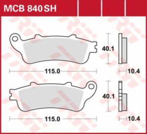 TRW μεταλλικά τακάκια MCB840SH για HONDA GL 1800 ABS 13-17 / HONDA GL 1800 B ABS 13-16 1 σετ για 1 δαγκάνα