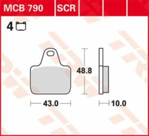 TRW μεταλλικά τακάκια MCB790SCR 1 σετ για 1 δαγκάνα