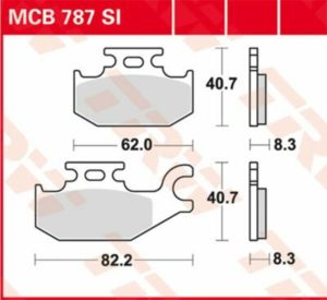 TRW μεταλλικά τακάκια MCB787SI για SUZUKI LT-A 750 AXI 4X4 08-22 / SUZUKI LT-A 500 AXI 4X4 11-17 1 σετ για 1 δαγκάνα
