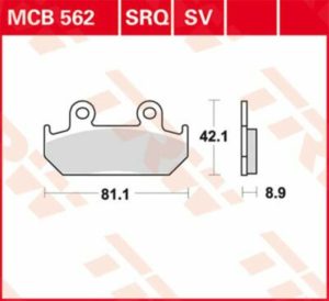 TRW μεταλλικά τακάκια MCB562SV για HONDA CBR 600 F 87-94 / HONDA VFR 400 R 86-88 1 σετ για 1 δαγκάνα