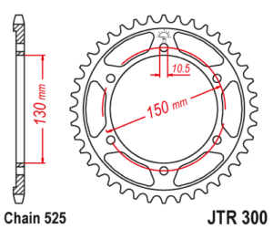 Πίσω γρανάζι κίνησης μάρκας JT 39 δοντιών για Honda XLV 650 Transalp (00 04) - JTR300.39