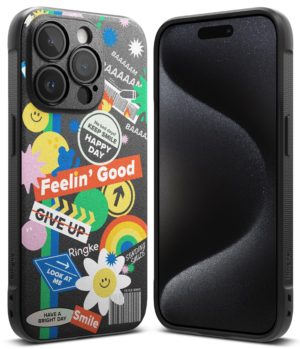 Θήκη Σιλικόνης Ringke Onyx Design Sticker Case Cover for iPhone 15 Pro black (OD741E238)