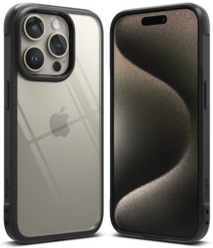 Θήκη Σιλικόνης Ringke Fusion Bold case with frame for iPhone 15 Pro Clear Black (FBD738E55)