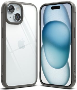 Θήκη Σιλικόνης Ringke Fusion Bold case with frame for iPhone 15 Plus Clear Grey (FBD733E64)
