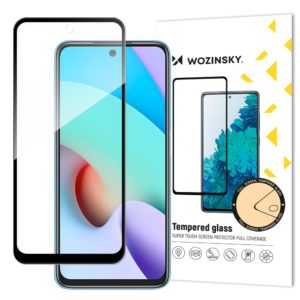 Screen Protector - Wozinsky Tempered Glass Full Glue Super Tough Screen Protector Full Coveraged with Frame Case Friendly for Xiaomi Redmi 10 black