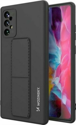 Θήκη Σιλικόνης Wozinsky Kickstand Case flexible silicone cover with a stand Samsung Galaxy A52s 5G / A52 5G / A52 4G black