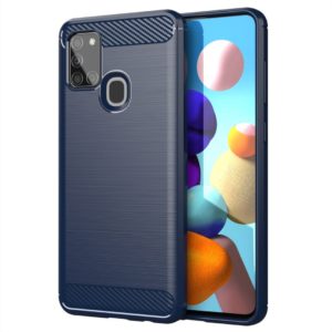 Θήκη Σιλικόνης Carbon Case Flexible Cover TPU Case Samsung Galaxy A21S blue