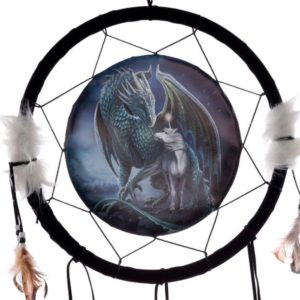 Lisa Parker Protector of Magic Dragon Dreamcatcher - Ονειροπαγίδα (33εκ,καμβάς,φτερά,δέρμα)