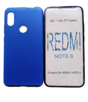 Xiaomi Redmi Note 6 Pro - 360 Full Cover Case & Pet Resist Film. Θήκη δύο τεμαχίων, Blue
