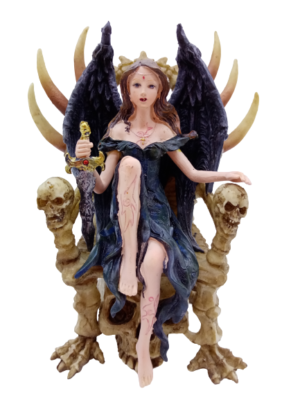Νεράιδα Gothic καθισμένη σε θρόνο με κρανία, 16εκ.(ρητίνη)