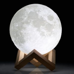 3D Large Moon light lamp επαναφορτιζόμενη (διάμετρος 18εκ,ύψος 22εκ με τη βάση)