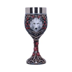 Lisa Parker Guardian of the Fall White Autumn Wolf Goblet by Nemesisnow collection - Δισκοπότηρο (19.5cm,resin)