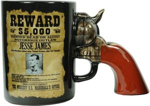 Μοναδική, πρωτότυπη κούπα με έναν από τους πιο διαβόητους παραβάτες τον Jesse James (σε τσάντα δώρου, κεραμική 400ml)