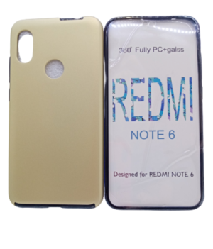 Xiaomi Redmi Note 6 Pro - 360 Full Cover Case & Pet Resist Film. Θήκη δύο τεμαχίων, Gold mat