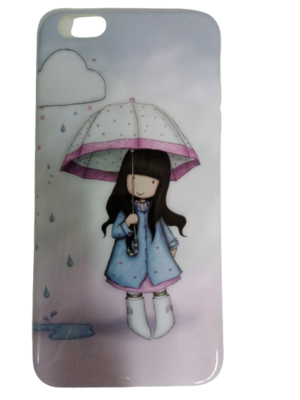 iphone 6 / 6S Plus θήκη κινητού back cover silicon, με σχέδιο κοριτσάκι με ομπρέλα